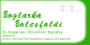 boglarka bolcsfoldi business card